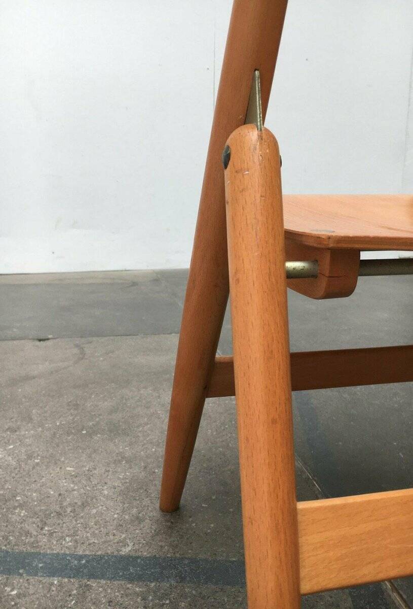 Set of folding chairs for children SE 18 German mid-century by Egon Eiermann for Wilde+Spieth, 1950s