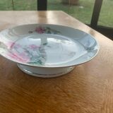 Porcelain compotier motifs of roses art deco signed HB France