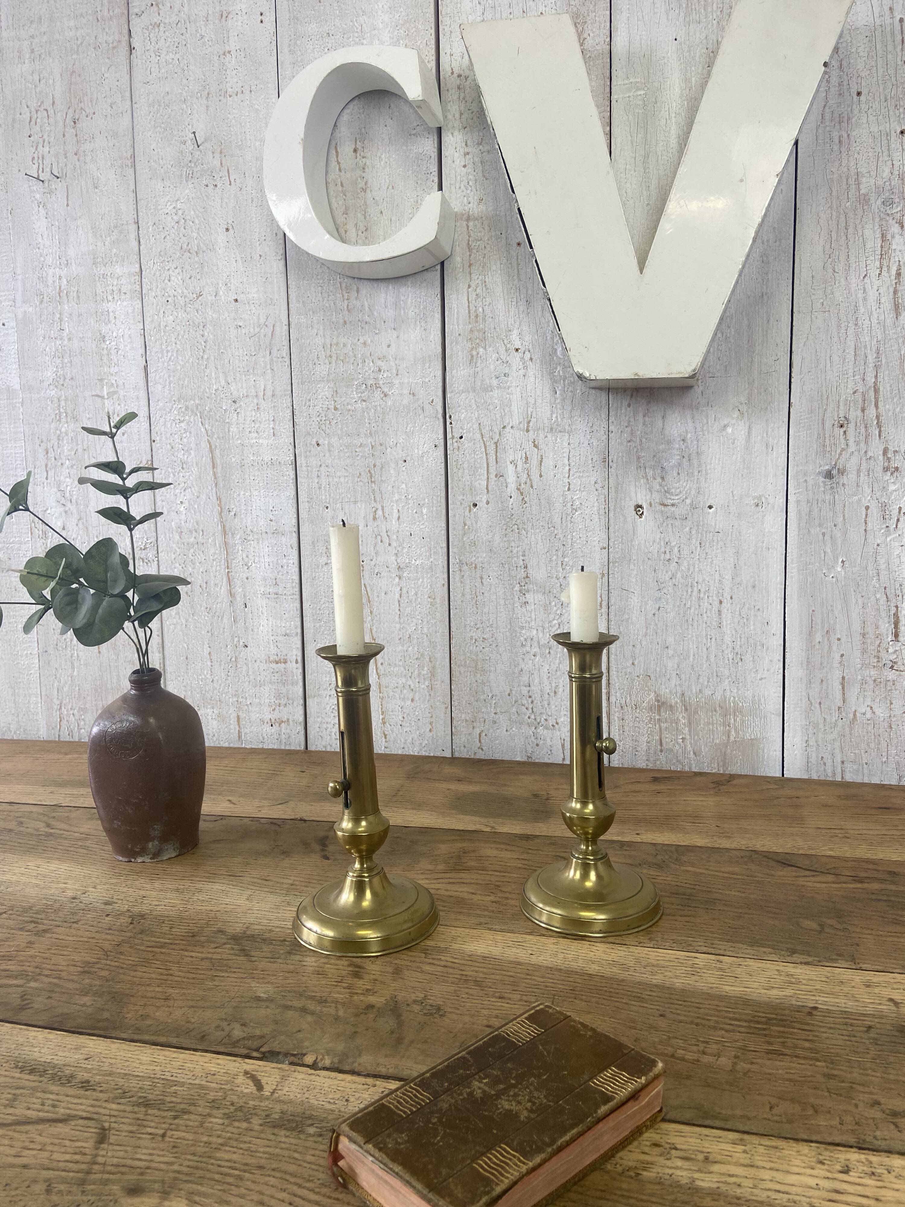Pair of brass candlesticks
