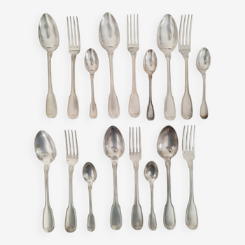 Silver metal cutlery spoons forks small spoons