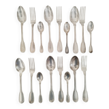 Silver metal cutlery spoons forks small spoons