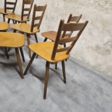 Lot of 9 1960s Campagarde bistro chairs