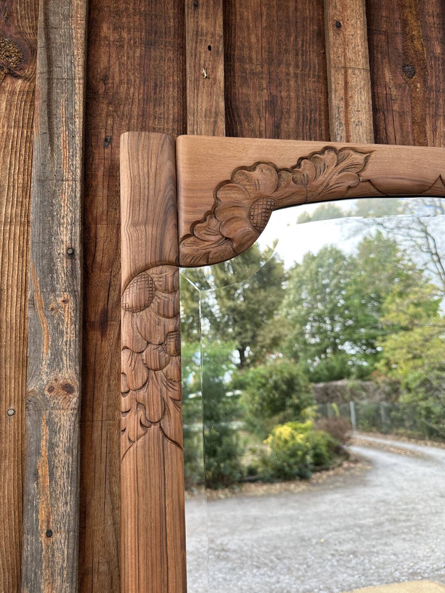 Art Deco walnut mirror