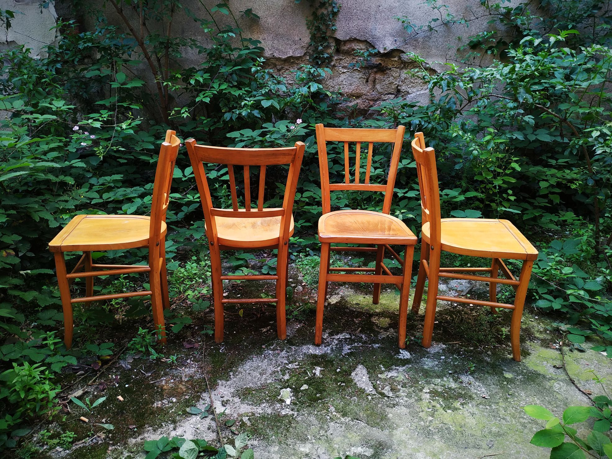 Series of four Luterma bistro chairs