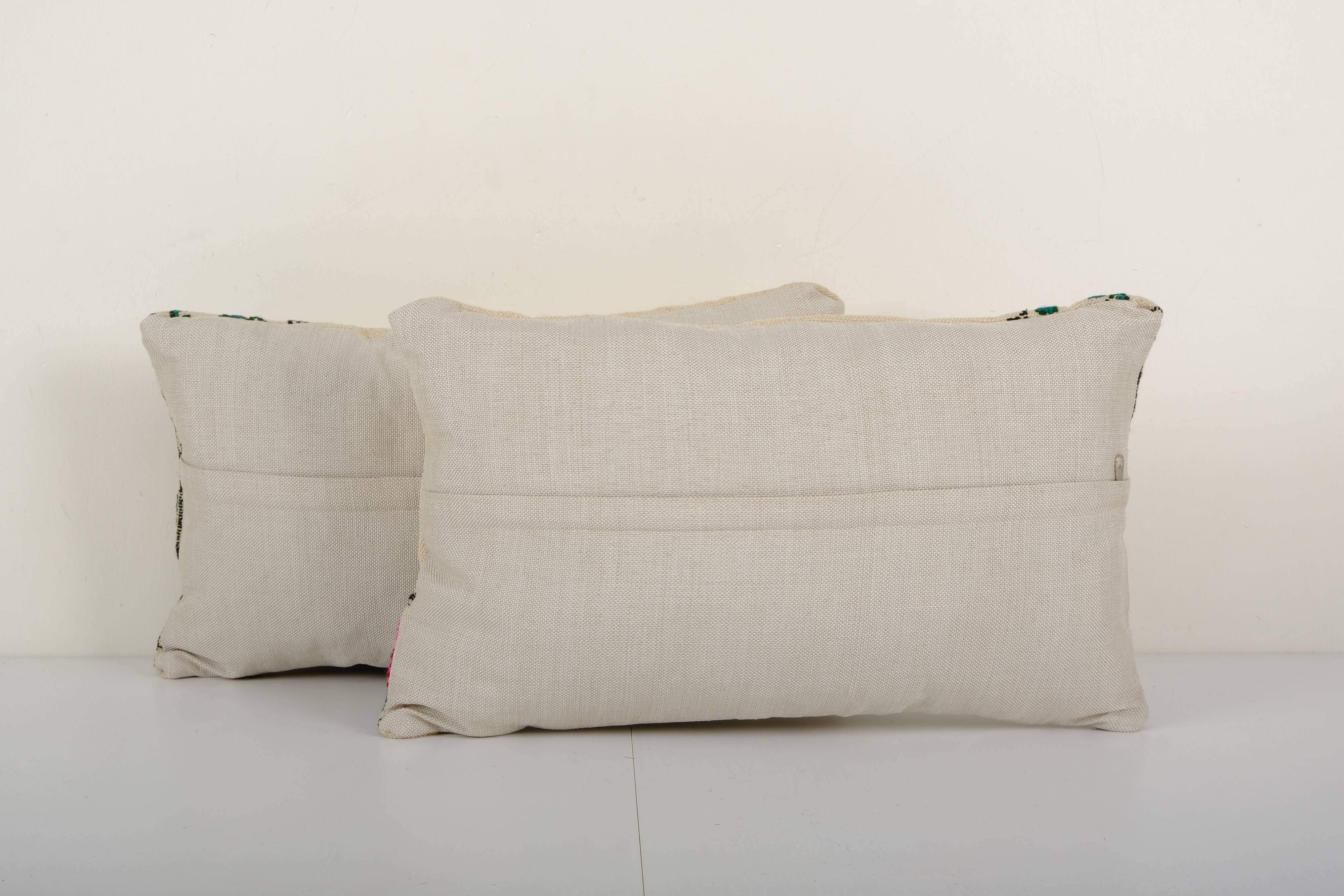 Set of two aubusson turkish kilim pillows