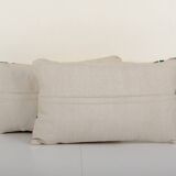 Set of two aubusson turkish kilim pillows