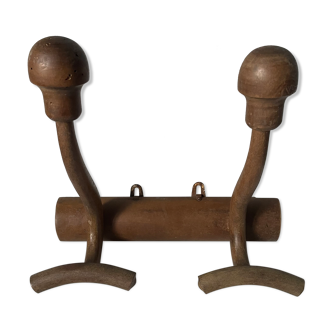 Wooden wall coat rack circa 1900