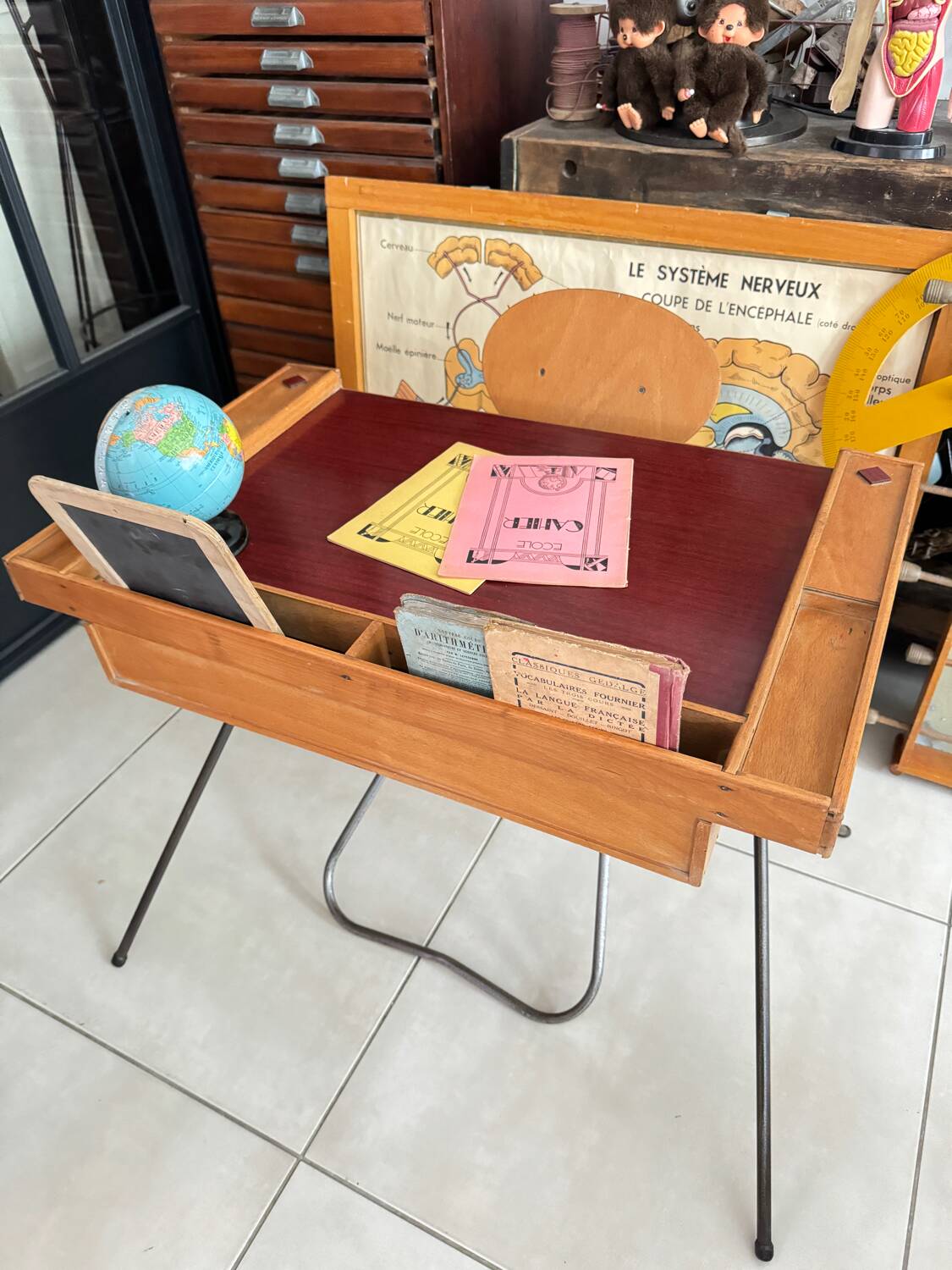Vintage children's desk and chair set