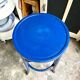 Sea stool in navy blue arched beech