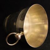 Silver metal champagne bucket net decoration and ring coves