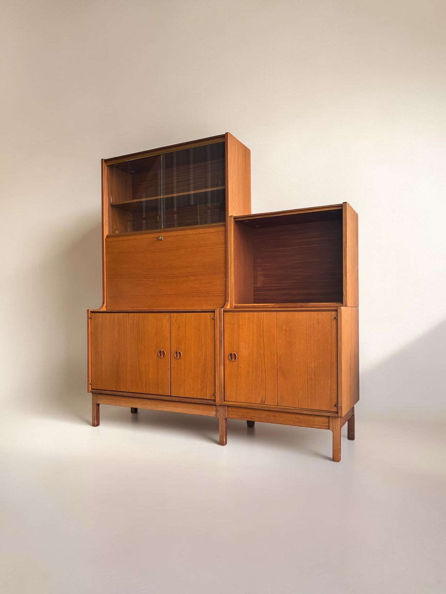Scandinavian teak storage unit and secretary, 1960.