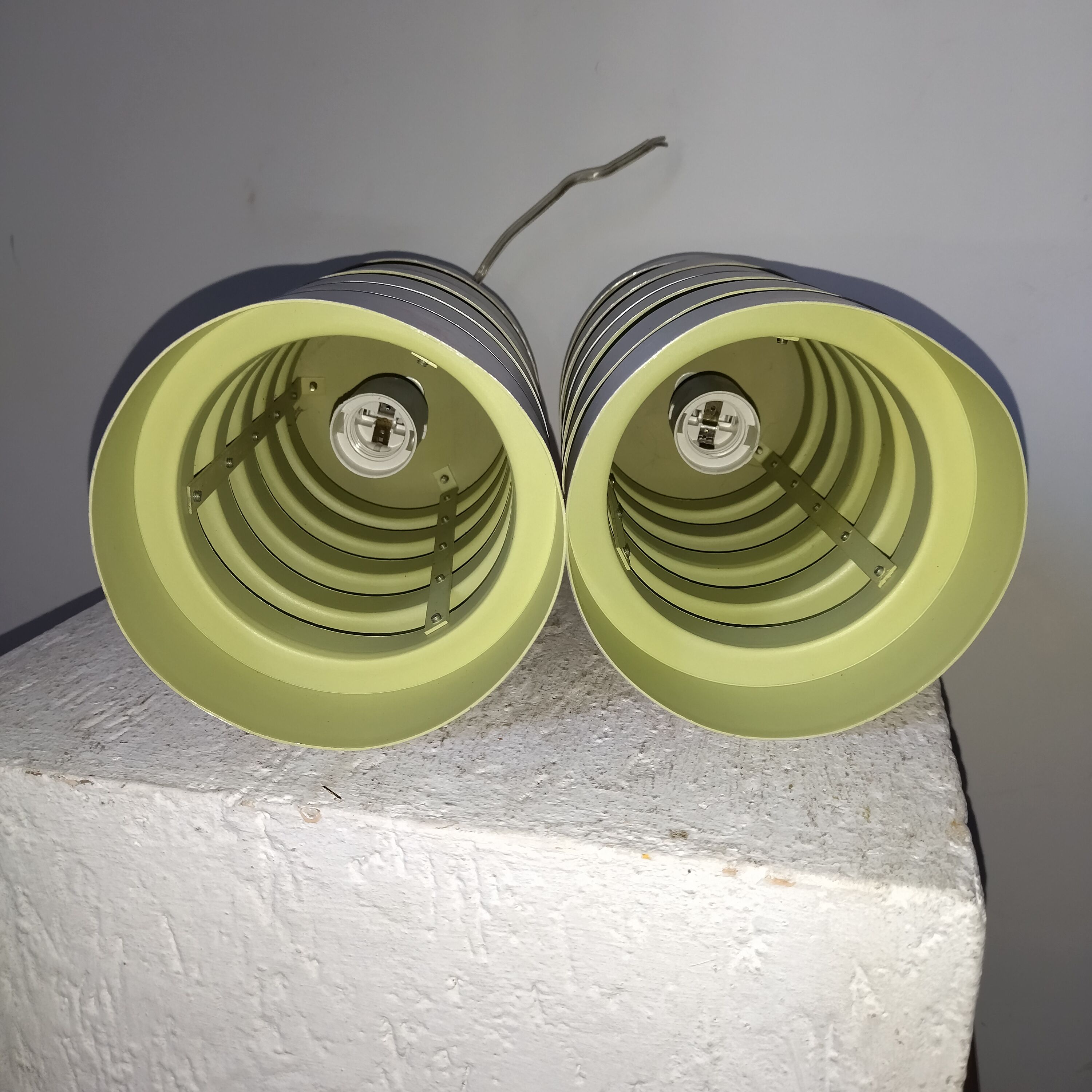 Pair of suspension brushed aluminum 70s