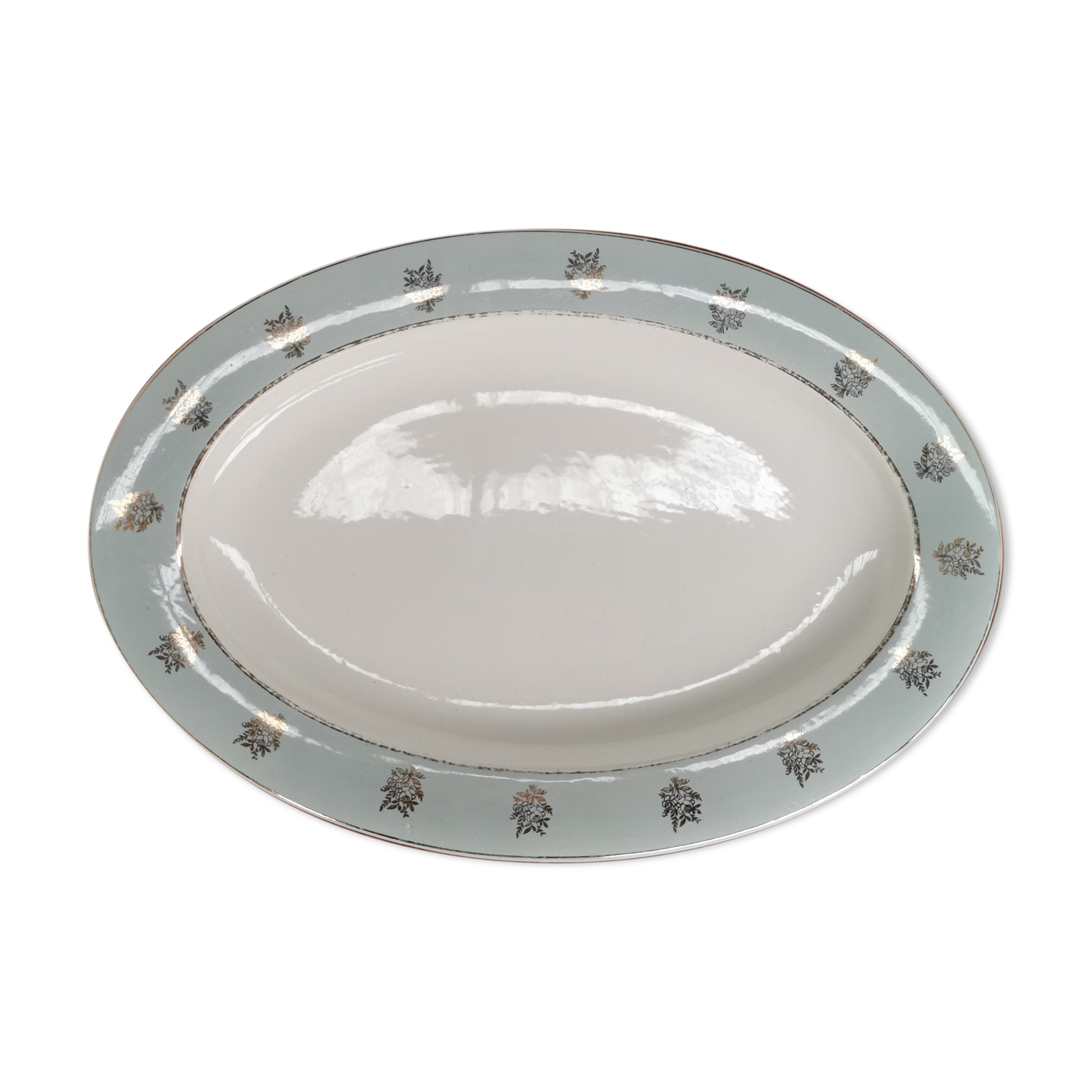 Oval earthenware serving dish