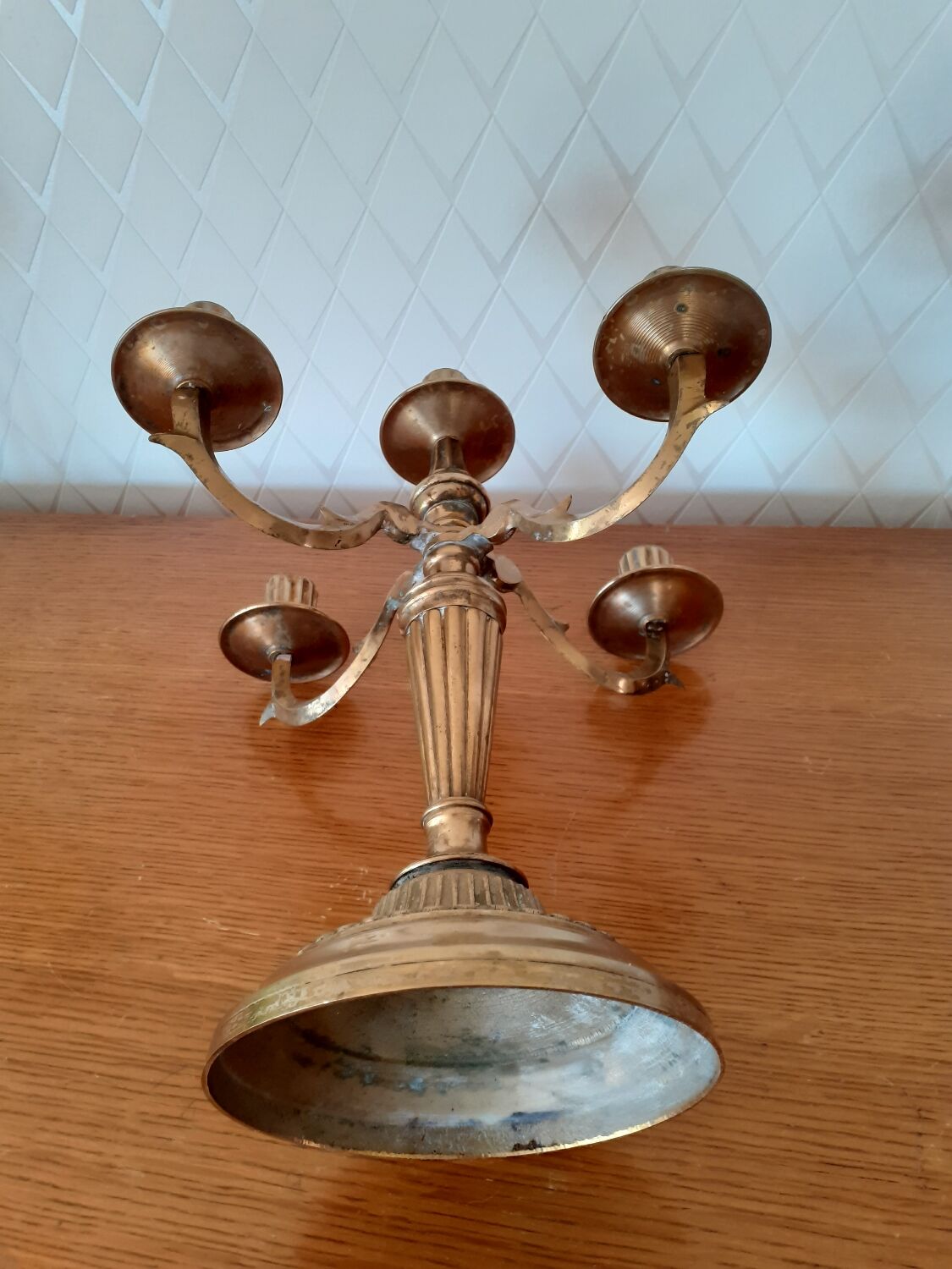 5-light bronze or gilded brass candlestick