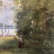 Tableau HST "The Animated Park of the Château" Malmaison Rueil Bois Préau 19th Century