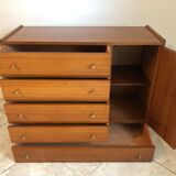 Vintage dresser, five drawers, one door, 60/70