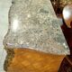 Curved door commode in marquetry in the Louis XV style – Marble top