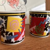 Set of 4 coffee cups memphis 80s fujimori kato kogei