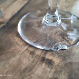 Set of 7 cut crystal wine glasses