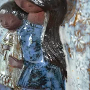 Enamel plaque Virgin with Child Perignem