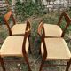 Chaises d'Arne Wahl Iversen teck et corde pour Glyngøre Stolefabrik années 60
