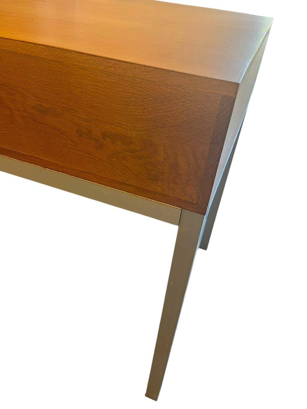 Console/table d'appoint vintage en bois avec structure en métal