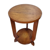 Blond wooden pedestal table in art deco style
