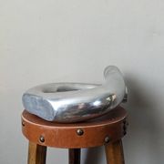 Contemporary minimalist design cast aluminum soliflore vase in silver