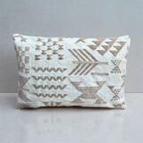 Handmade cushion cover in Berber wool: Moroccan Kilim cushion 60x40.
