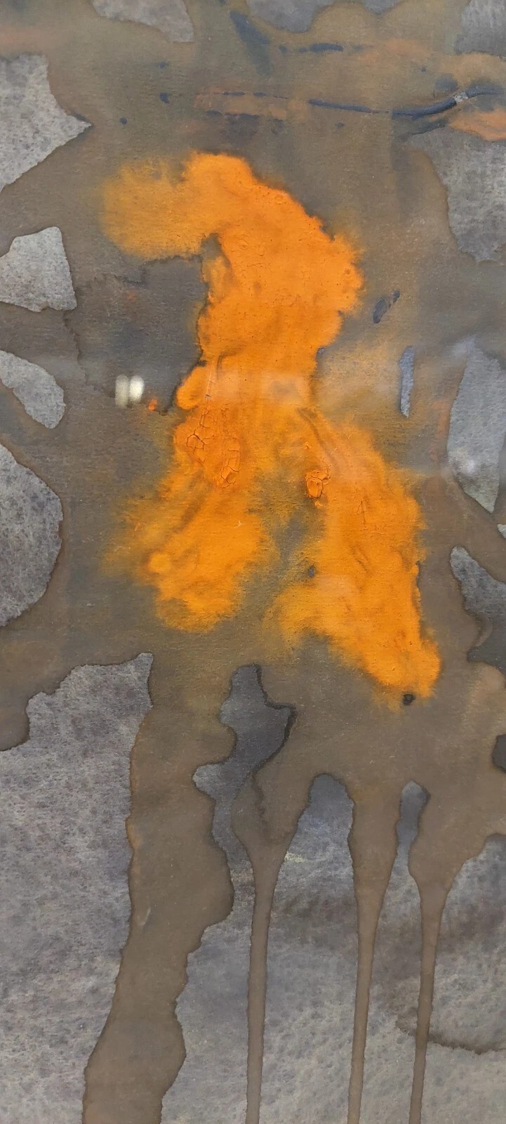 Abstract painting rulo 1966 mixed media paper frame