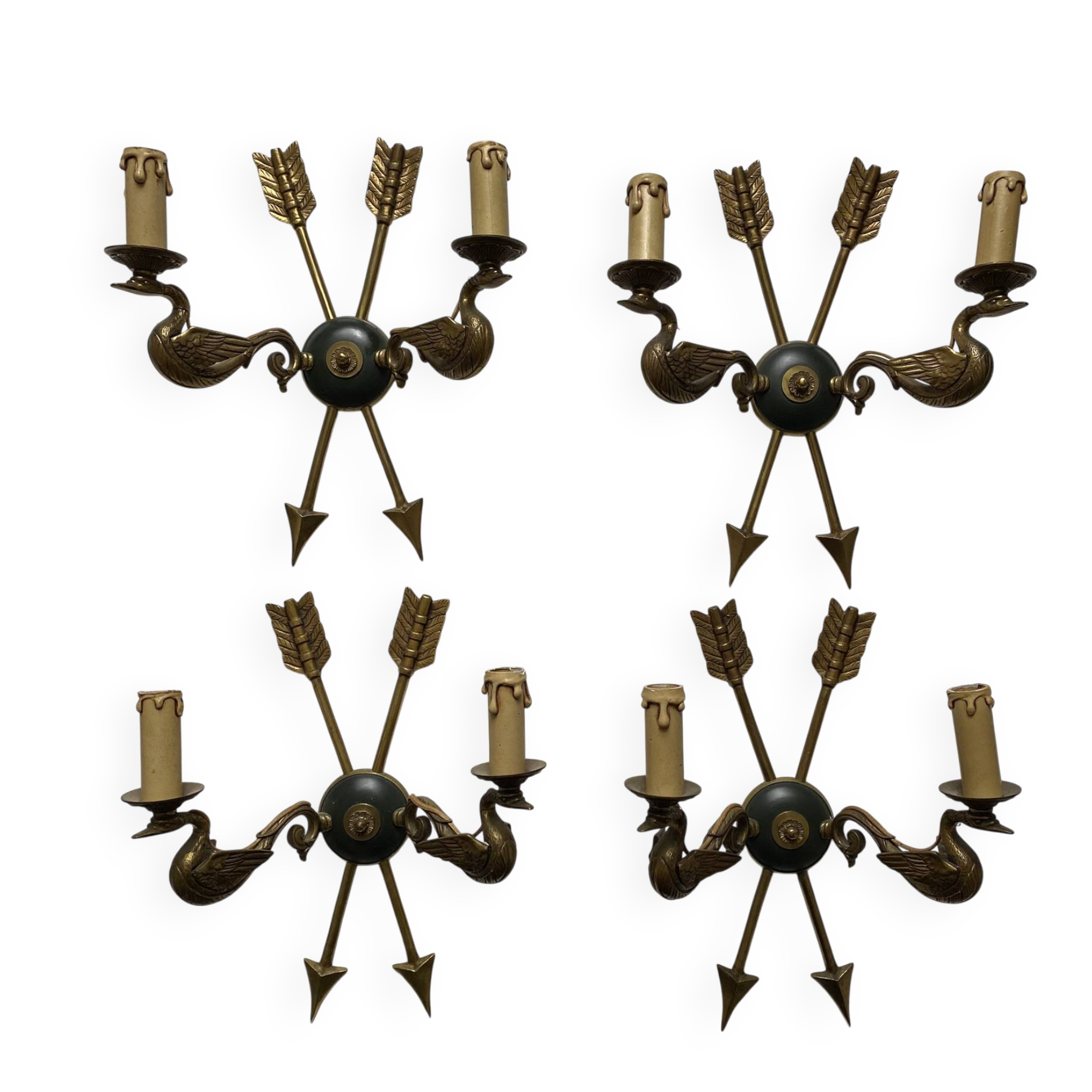 Double fire wall sconces in Empire style