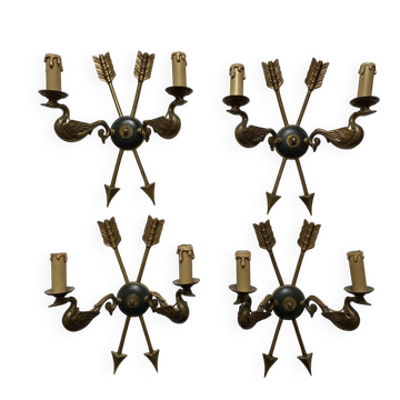 Double fire wall sconces in Empire style