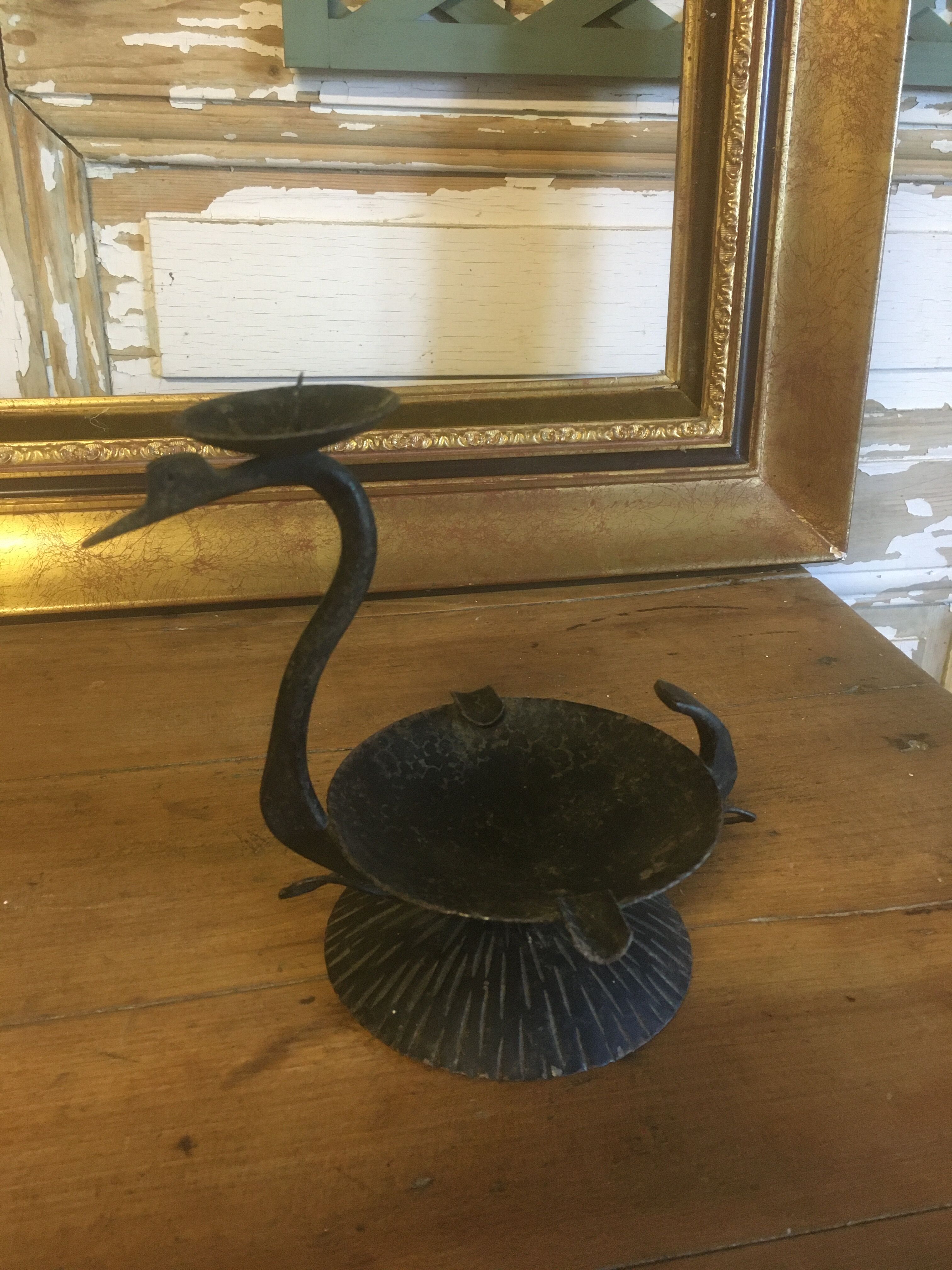 Cendrier en métal (et porte bougie)