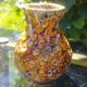 Small yellow ceramic vase Emaux Savoyards Vintage Fat Lava model Cyclops exojet