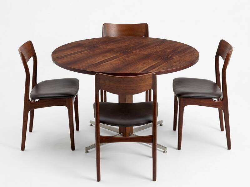 Table à manger Jorge Zalszupin ronde extensible palissandre jacaranda 1960