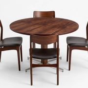Table à manger Jorge Zalszupin ronde extensible palissandre jacaranda 1960