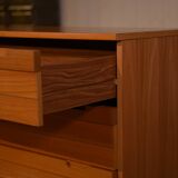 Chest of drawers in elm and elm veneer produced by SIMAT in the 1960s