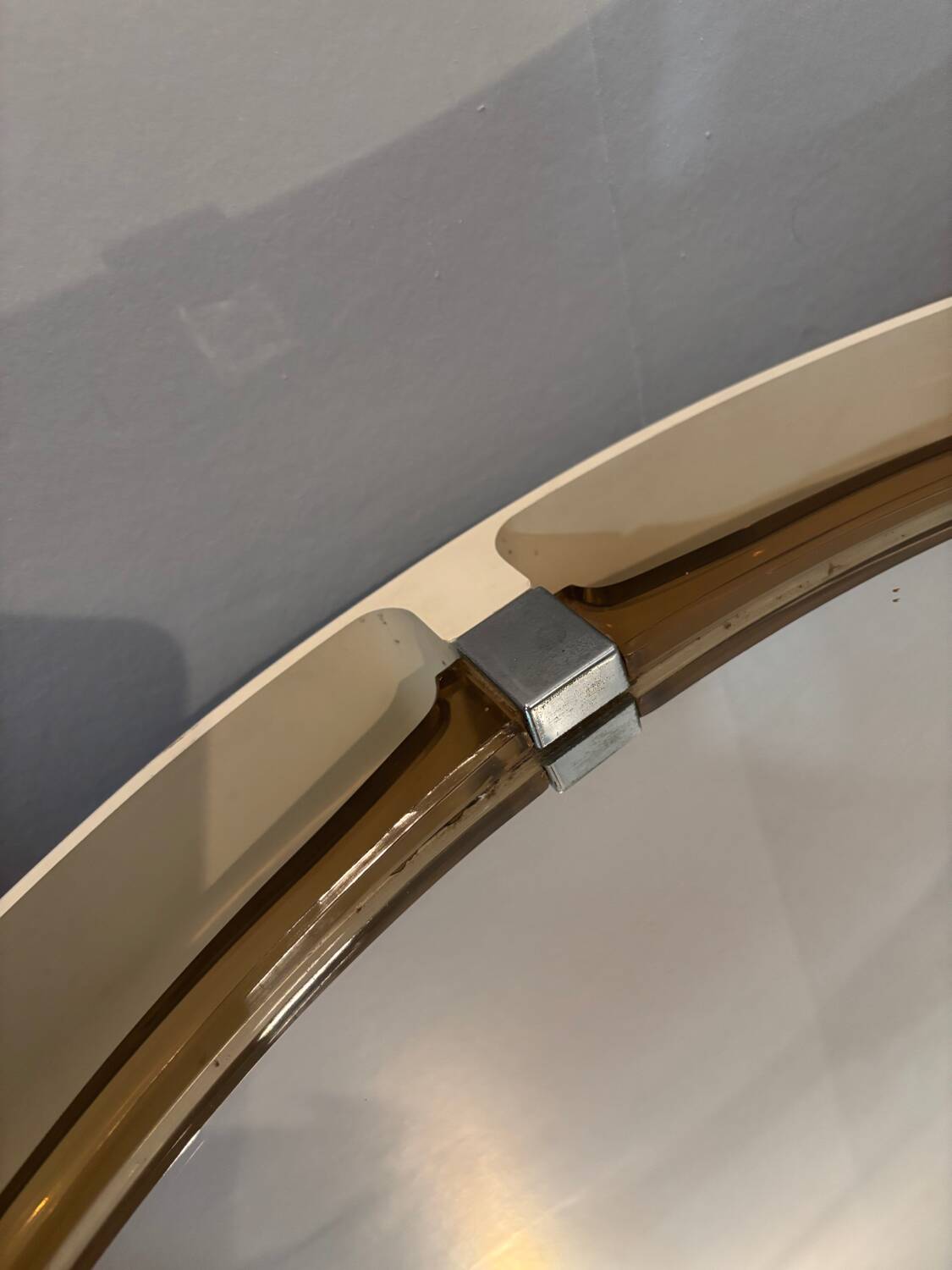 Large oval mirror, Space Age design, vintage from the 1970s.