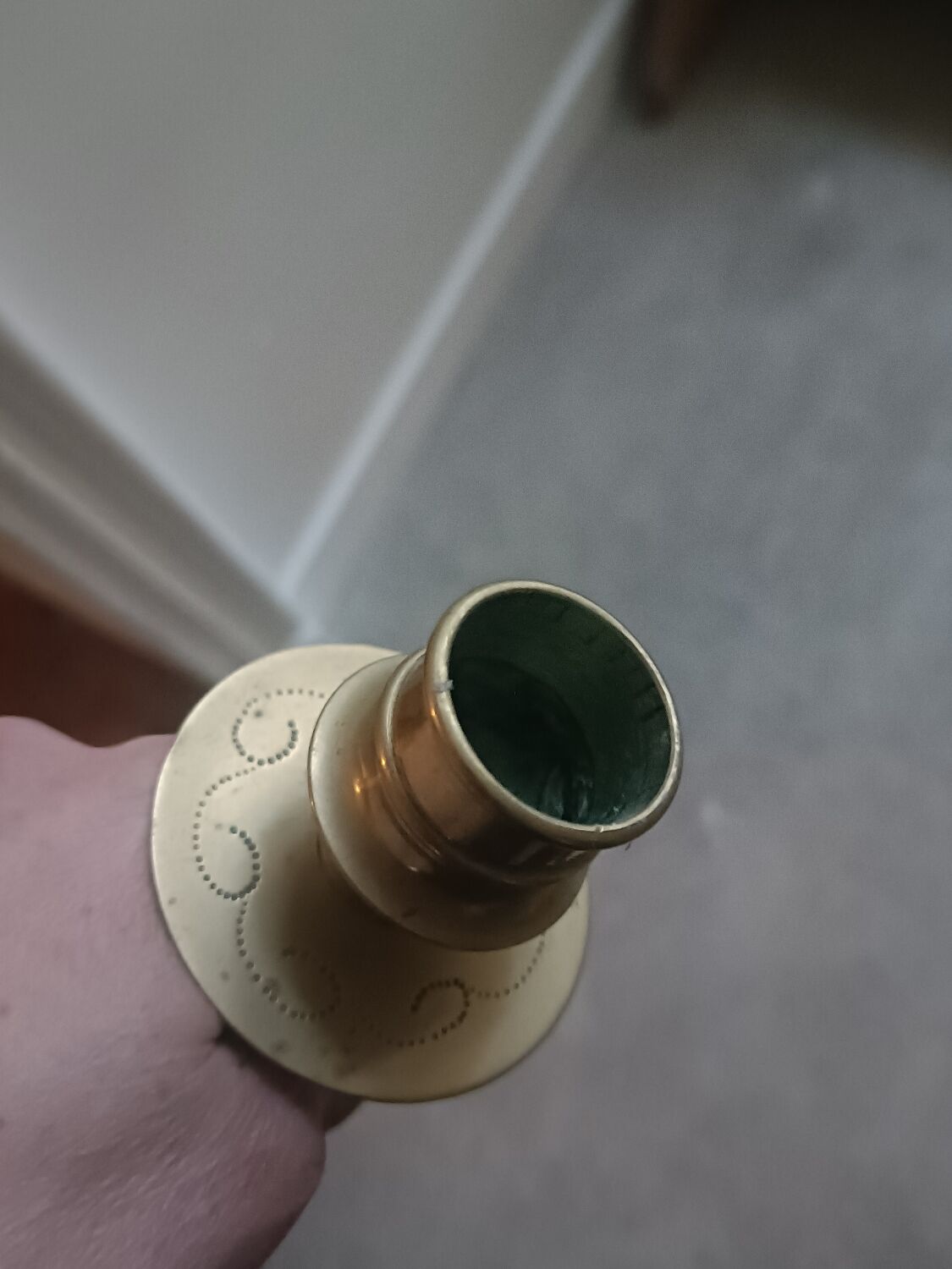 Pair of chiselled candlesticks