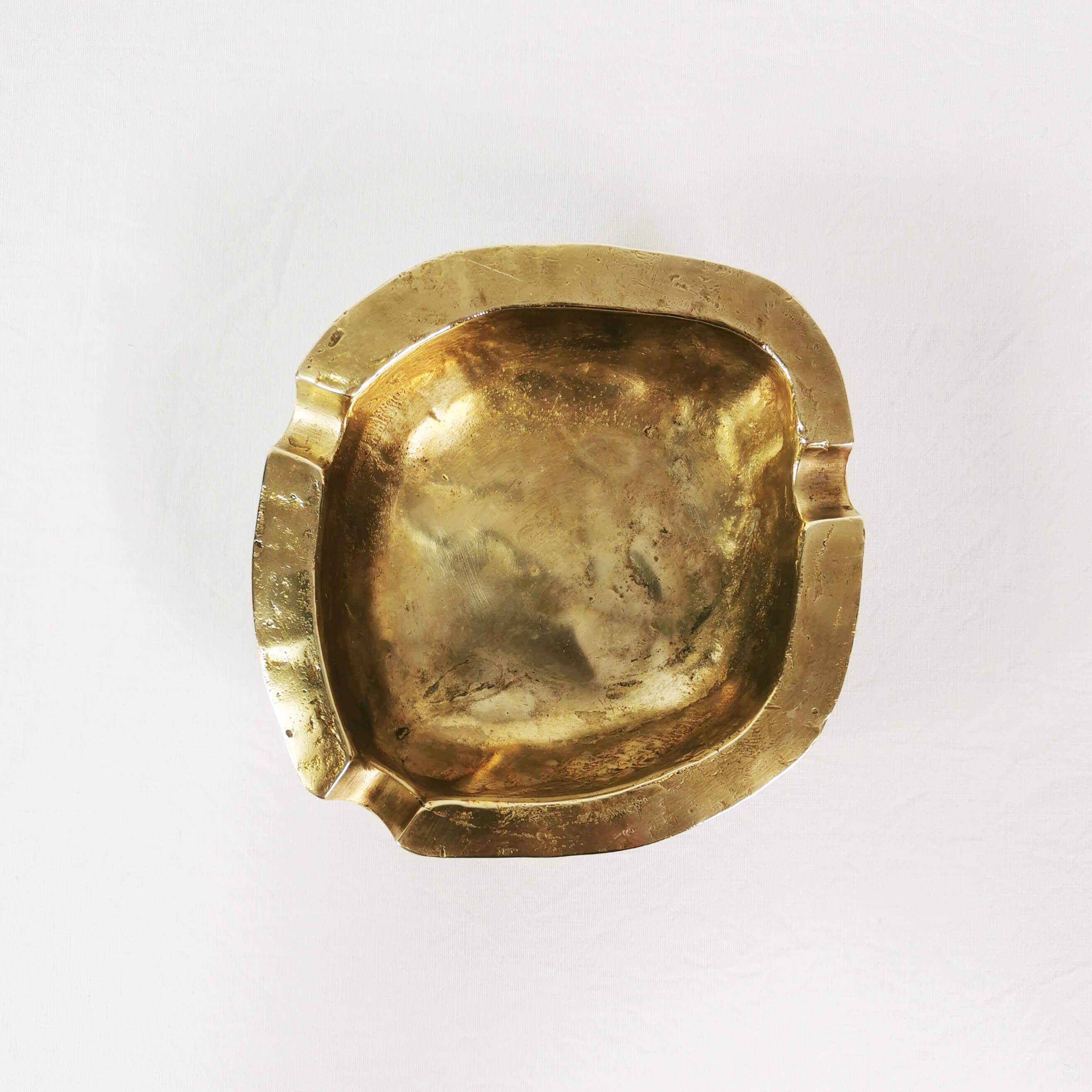Art Deco ashtray made of brass, Germany, 1960s.