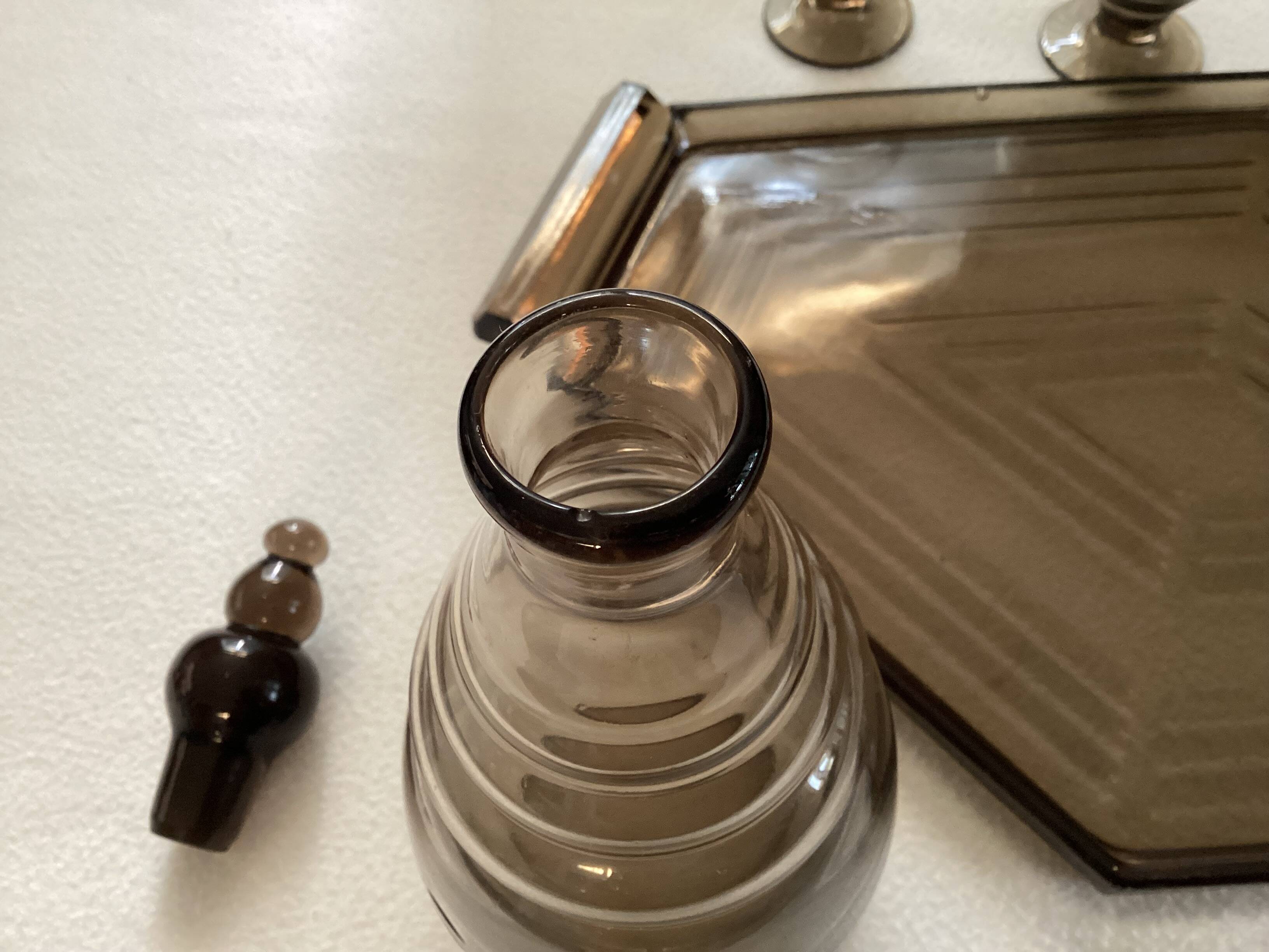 Art Deco glass and carafe set