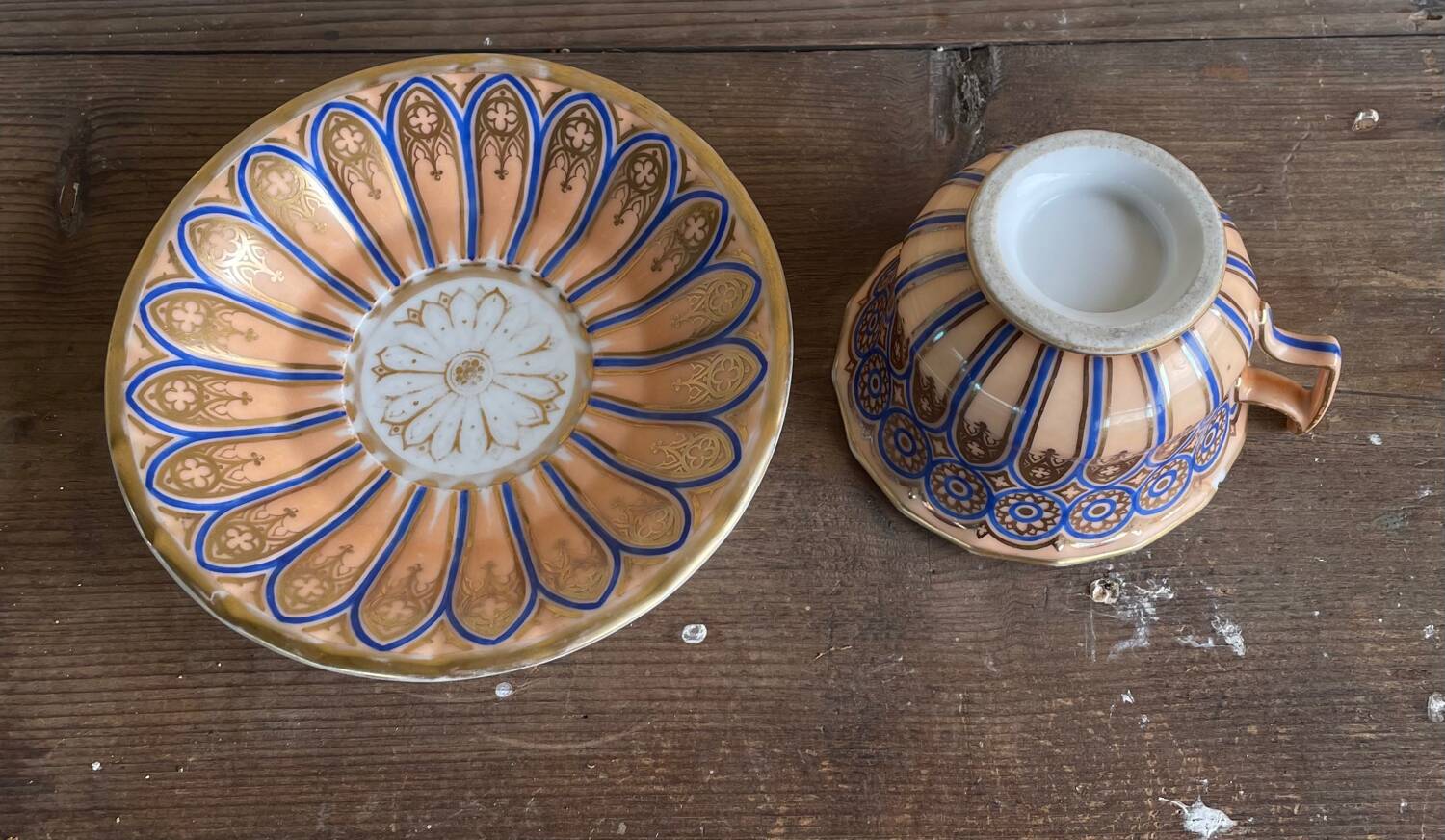 Mocha Cup and Saucer Mug Paris Table Porcelain Napoleon III Style 19th Century