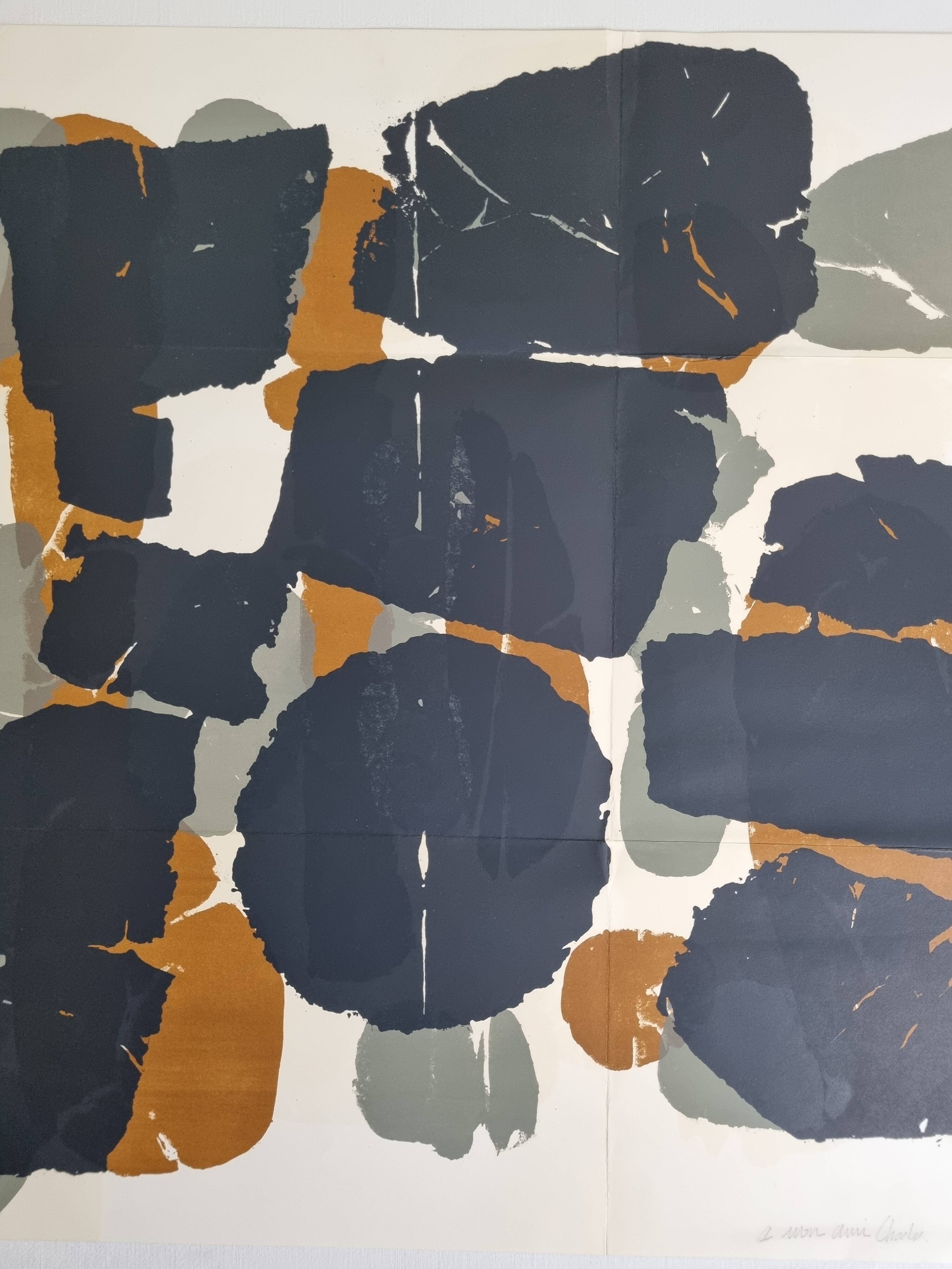 Lithographic poster after Roaul Ubac, 1966, signed, 60 x 60 cm