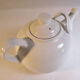 Large white ceramic teapot