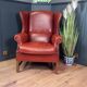 Large English sheepskin wingback armchair - Wingback chair - Arm chair