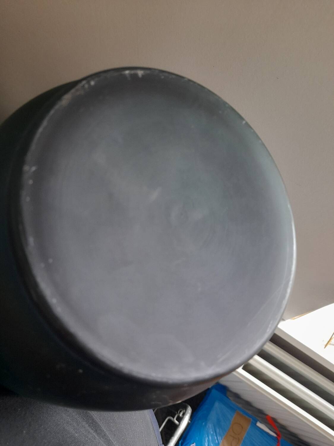 Large green satin Murano glass vase