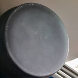 Large green satin Murano glass vase