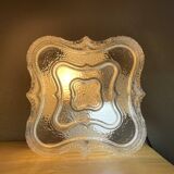 Square glass flush mounted ceiling or wall lamp