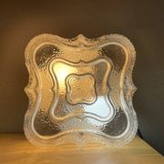 Square glass flush mounted ceiling or wall lamp