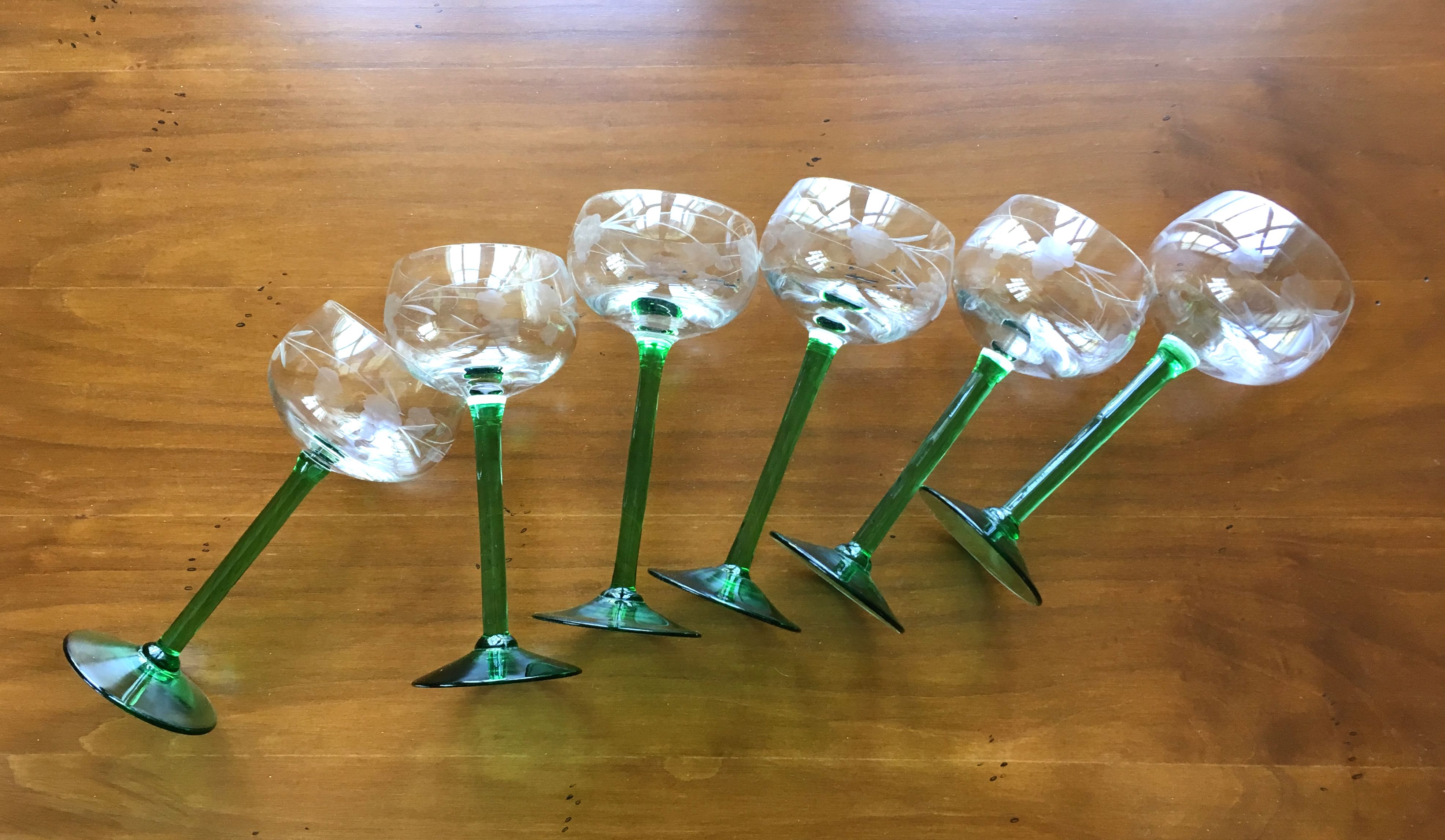 Set of 6 Alsace wine glasses in chiseled crystal